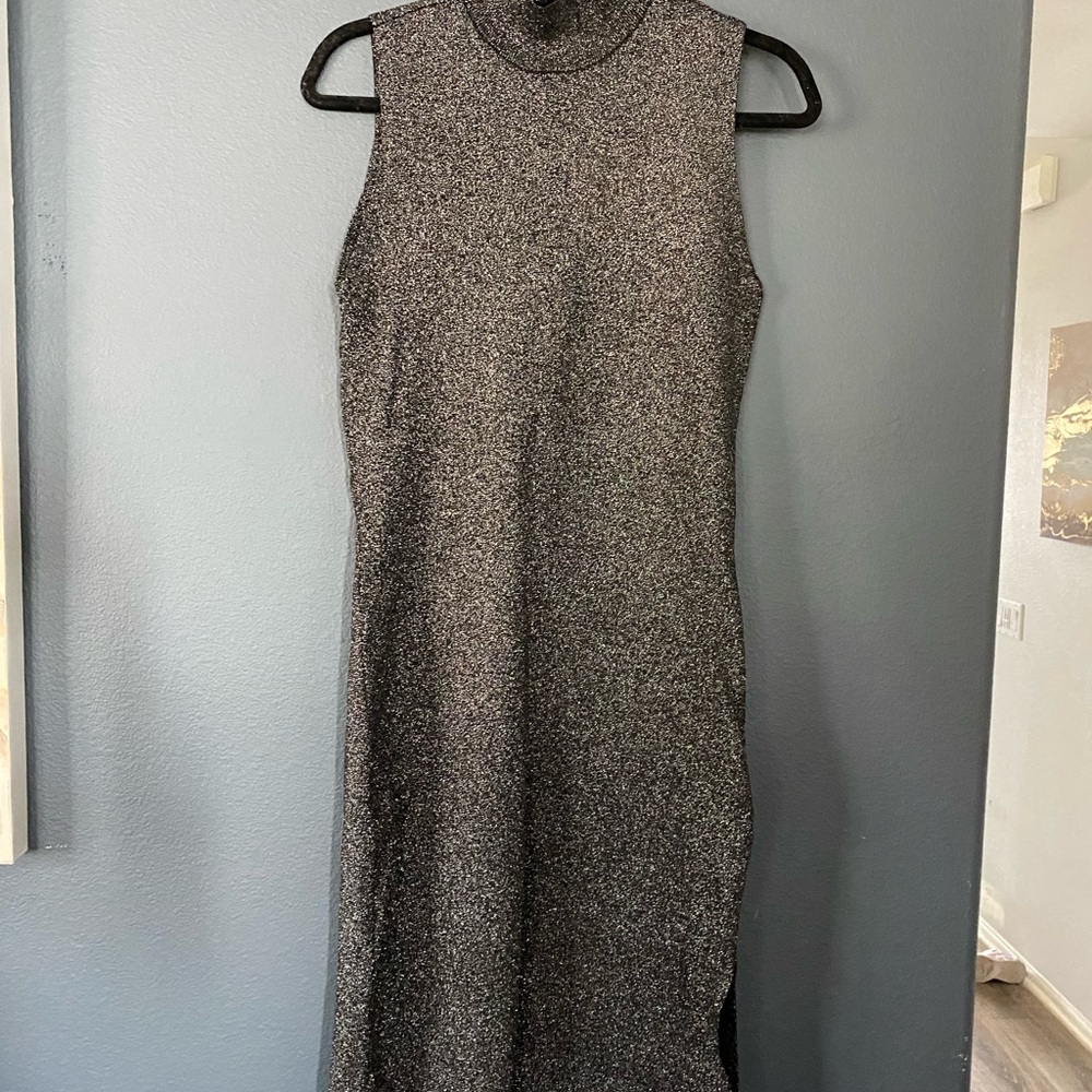 House of Harlow dress silver metallic large tank dress nwt